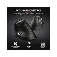Produktbild för Trust Voxx - vertikal mus - Bluetooth, 2.4 GHz