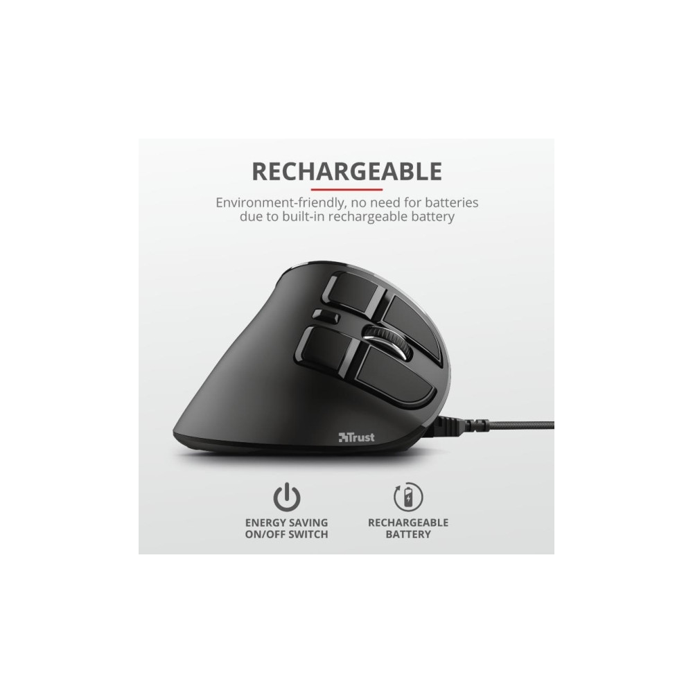 Produktbild för Trust Voxx - vertikal mus - Bluetooth, 2.4 GHz