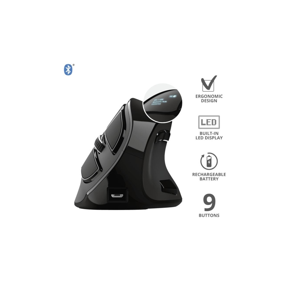 Produktbild för Trust Voxx - vertikal mus - Bluetooth, 2.4 GHz