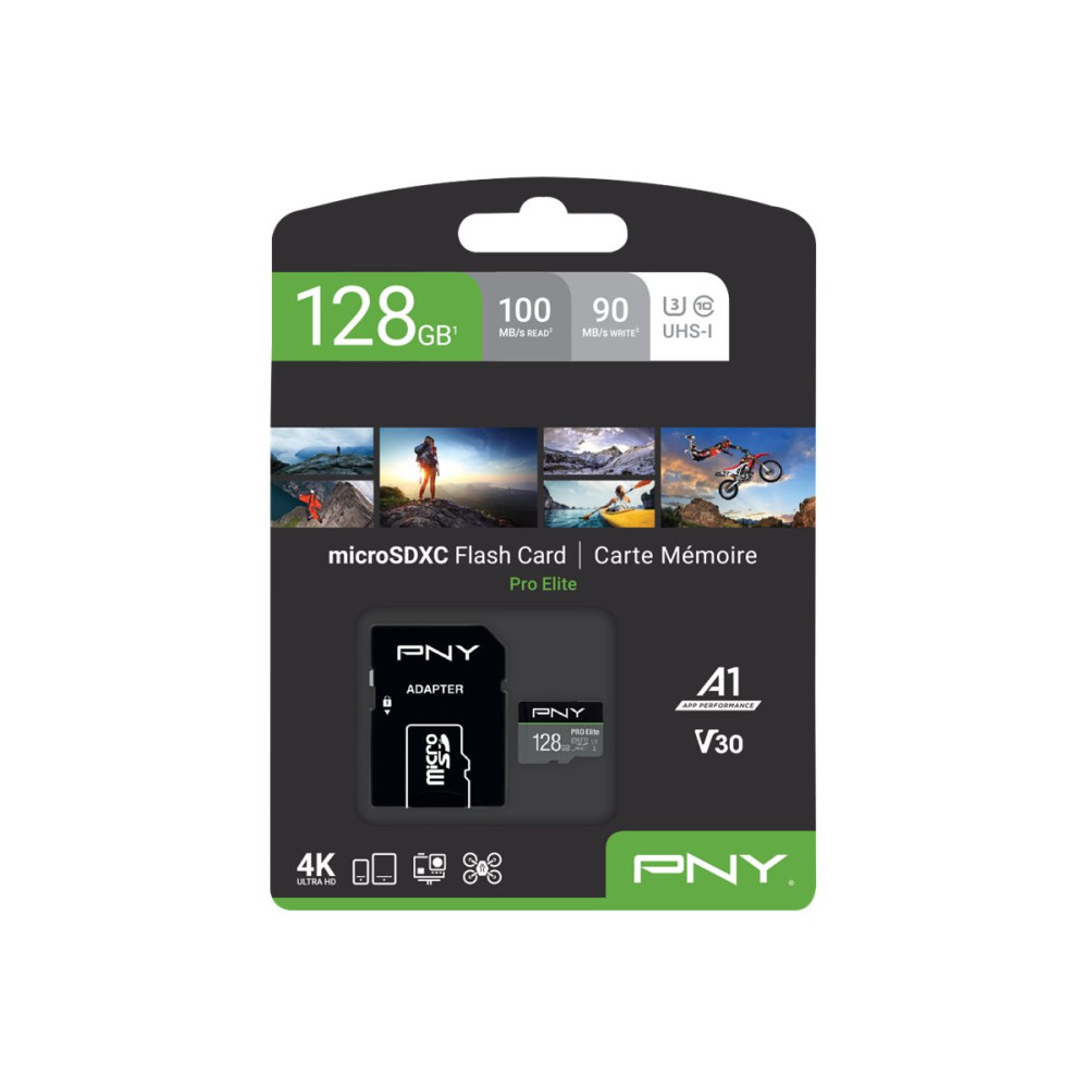 Produktbild för PNY PRO Elite - flash-minneskort - 128 GB - mikroSDXC UHS-I