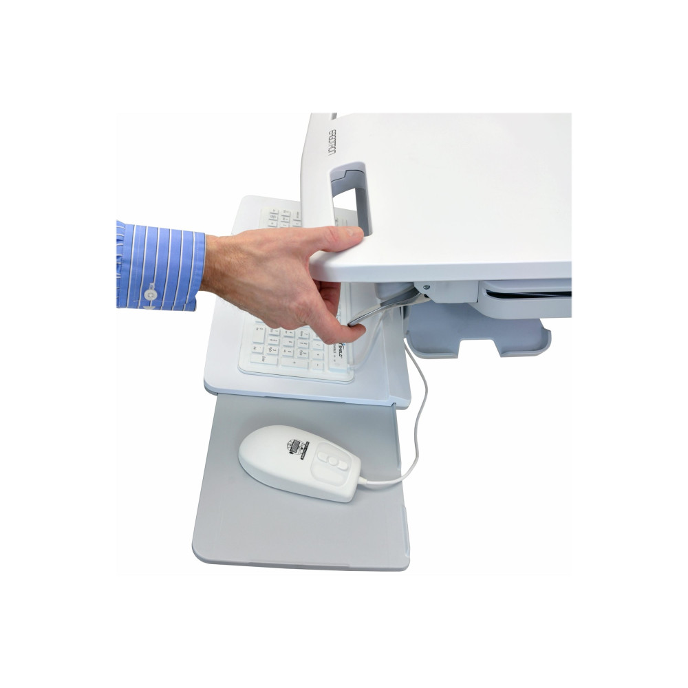 Produktbild för Ergotron StyleView vagn - för LCD-skärm/tangentbord/mus/processor/anteckningsbok/streckkodsläsare - grå, vit, polerat aluminium