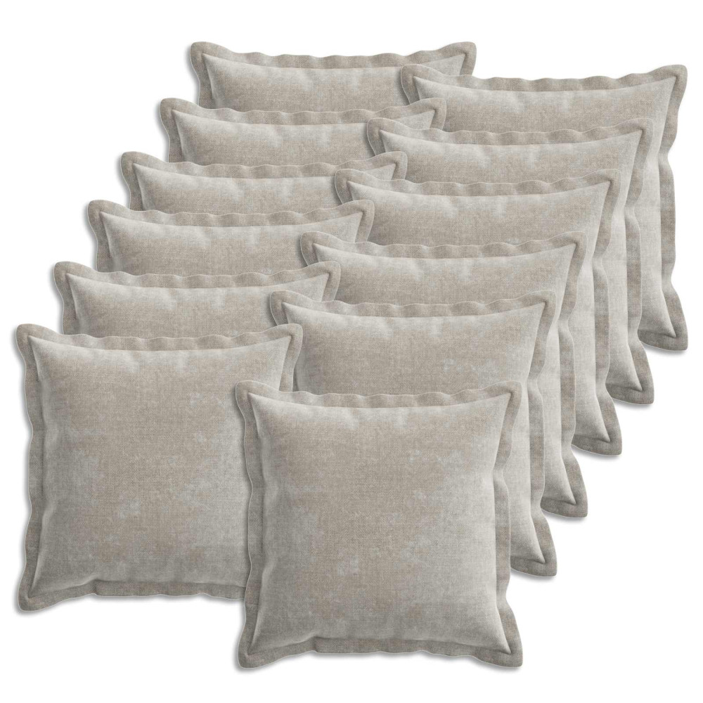 Produktbild för Kuddöverdrag 12 st HOUTEN Ljusgrå 50 x 50 cm Chenilletyg