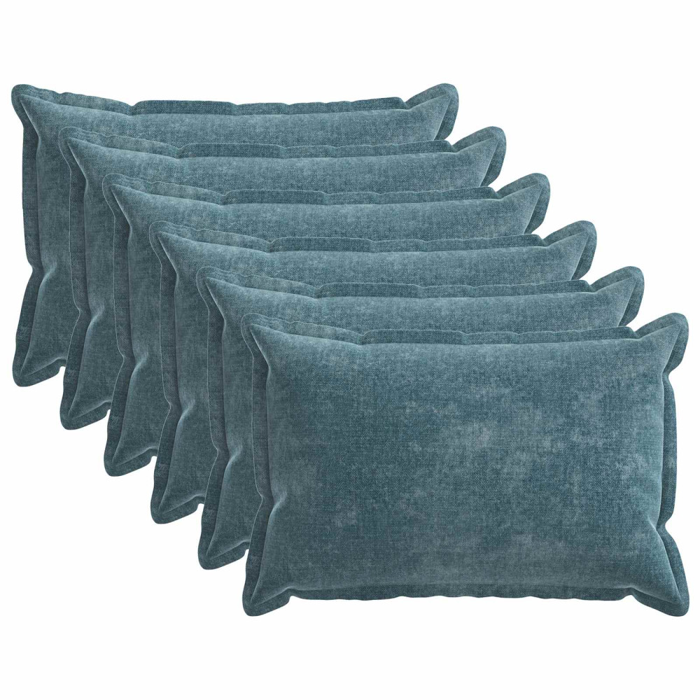 Produktbild för Kuddöverdrag 6 st HOUTEN Blå 50 x 70 cm Chenilletyg