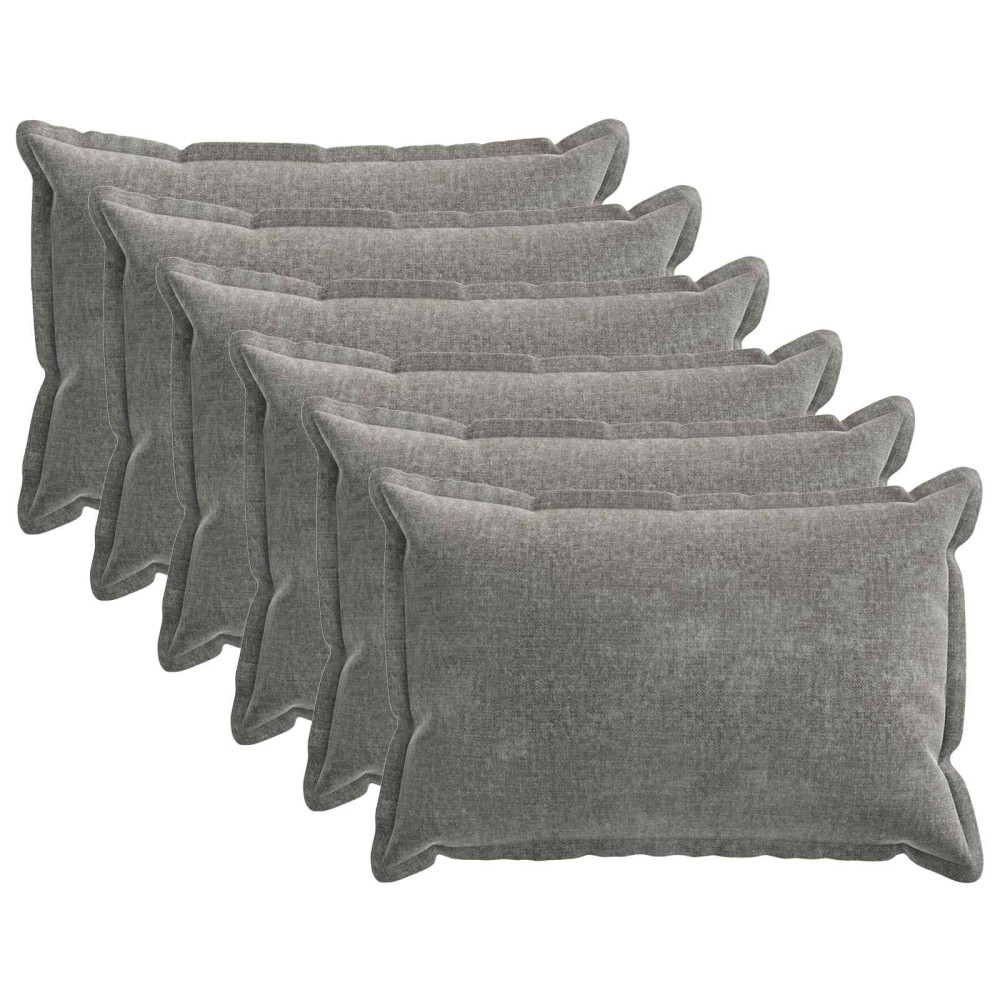 Produktbild för Kuddöverdrag 6 st HOUTEN Mörkgrå 50 x 80 cm Chenilletyg