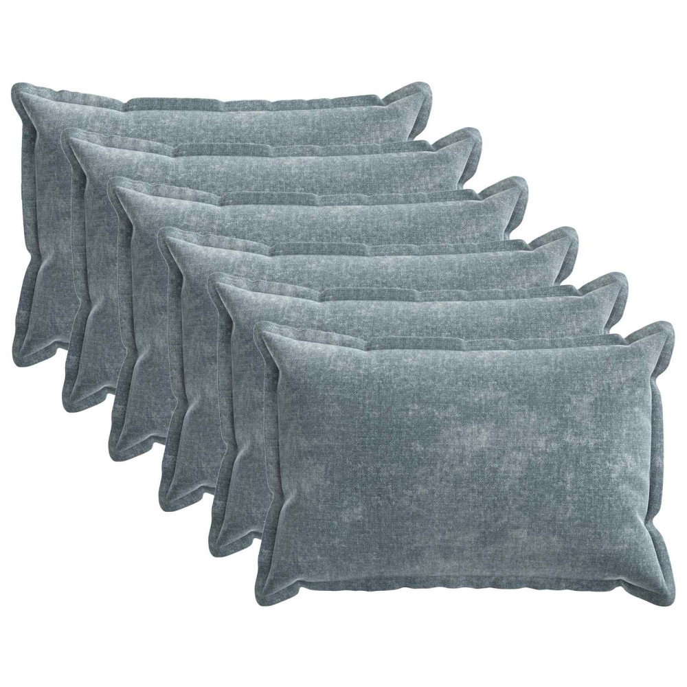 Produktbild för Kuddöverdrag 6 st HOUTEN Ljusblå 50 x 80 cm Chenilletyg