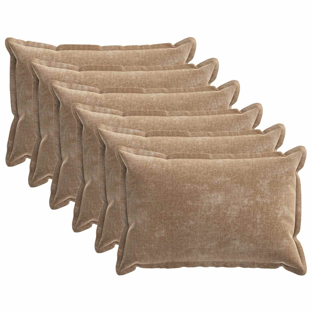 Produktbild för Kuddöverdrag 6 st HOUTEN Brun 50 x 80 cm Chenilletyg