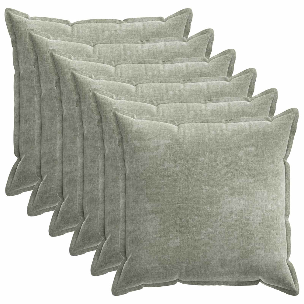Produktbild för Kuddöverdrag 6 st HOUTEN Grön 70 x 70 cm Chenilletyg
