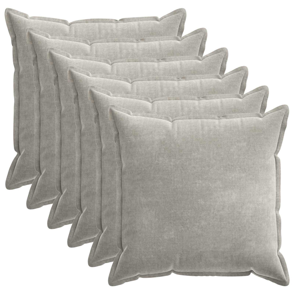 Produktbild för Kuddöverdrag 6 st HOUTEN Ljusgrå 80 x 80 cm Chenilletyg