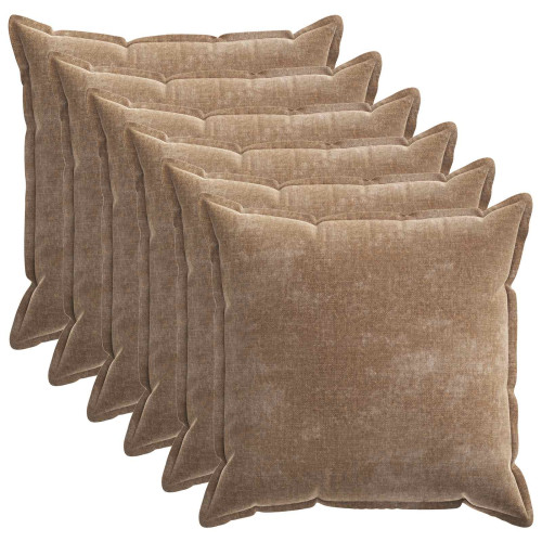 vidaXL Kuddöverdrag 6 st HOUTEN Brun 80 x 80 cm Chenilletyg