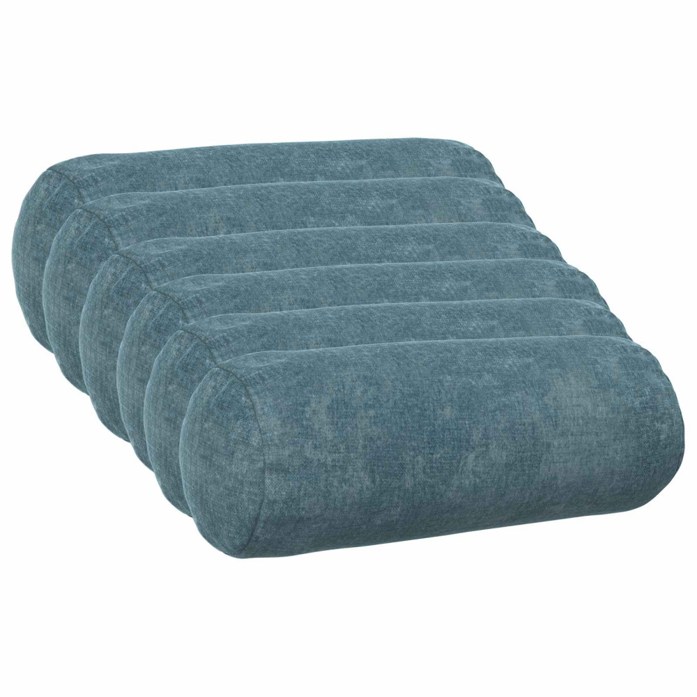 Produktbild för Kuddöverdrag 6 st HEERLEN Blå Ø 15 x 40 cm Chenilletyg