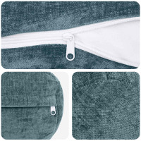 Produktbild för Kuddöverdrag 6 st HEERLEN Blå Ø 15 x 40 cm Chenilletyg