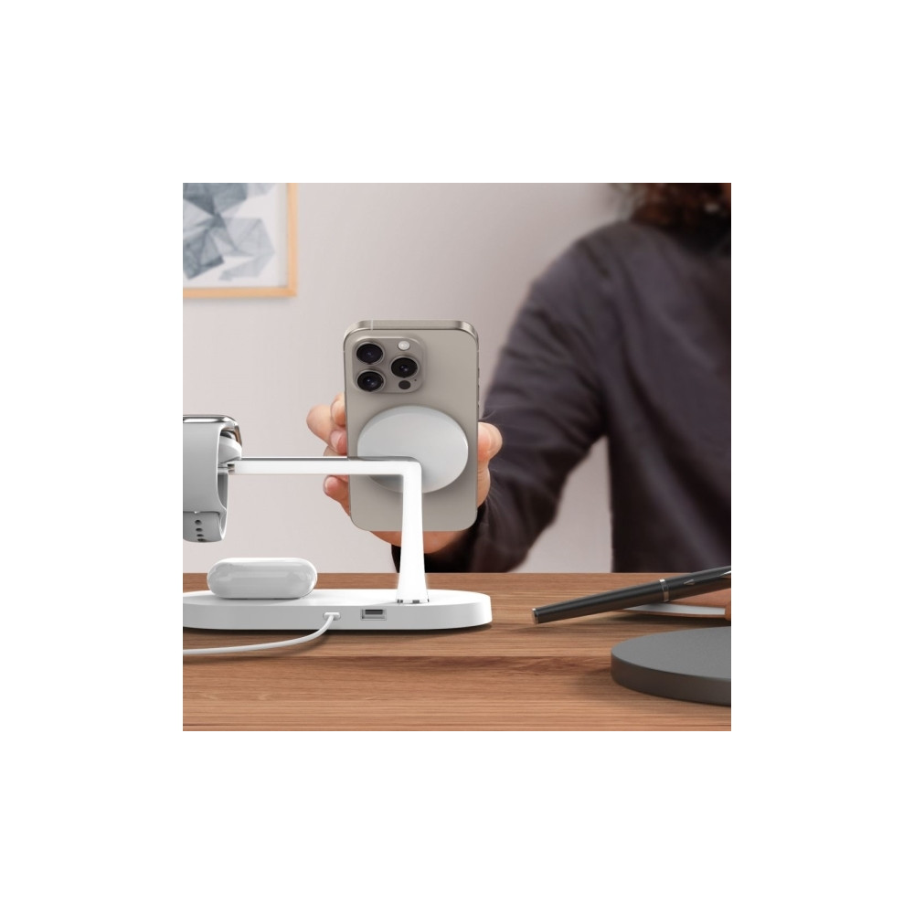 Produktbild för Tech-Protect A12 3-i-1 MagSafe induktionsladdare för smartph...