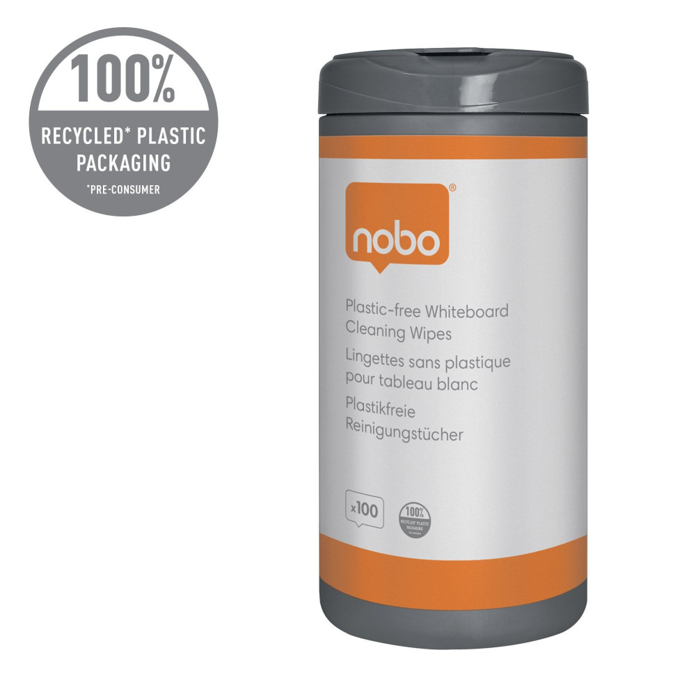 Produktbild för Nobo biologiskt nedbrytbara rengöringsservetter för whiteboa...