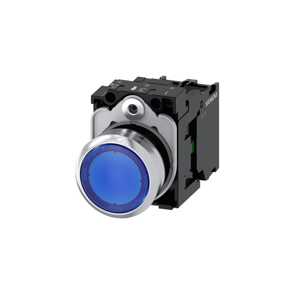 Produktbild för Siemens 3SU1152-0AB50-1BA0 Drucktaster 22mm rund blau, IP67,...