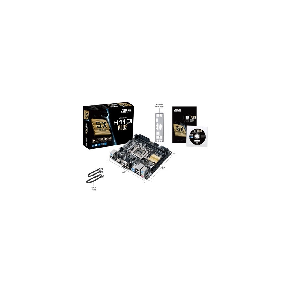 Produktbild för ASUS H110I-PLUS - moderkort - mini ITX - LGA1151 Socket - H110