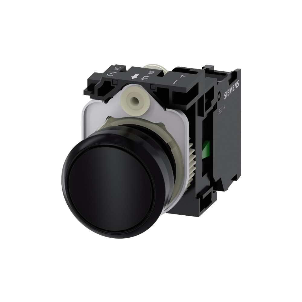 Produktbild för Siemens 3SU1100-0AB10-1BA0 Tryckknapp Frontring av plast, Ko...