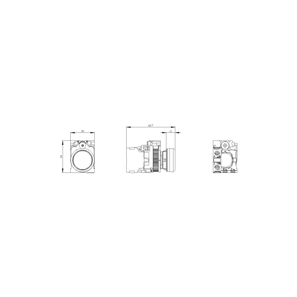 Produktbild för Siemens 3SU1100-0AB10-1BA0 Tryckknapp Frontring av plast, Ko...