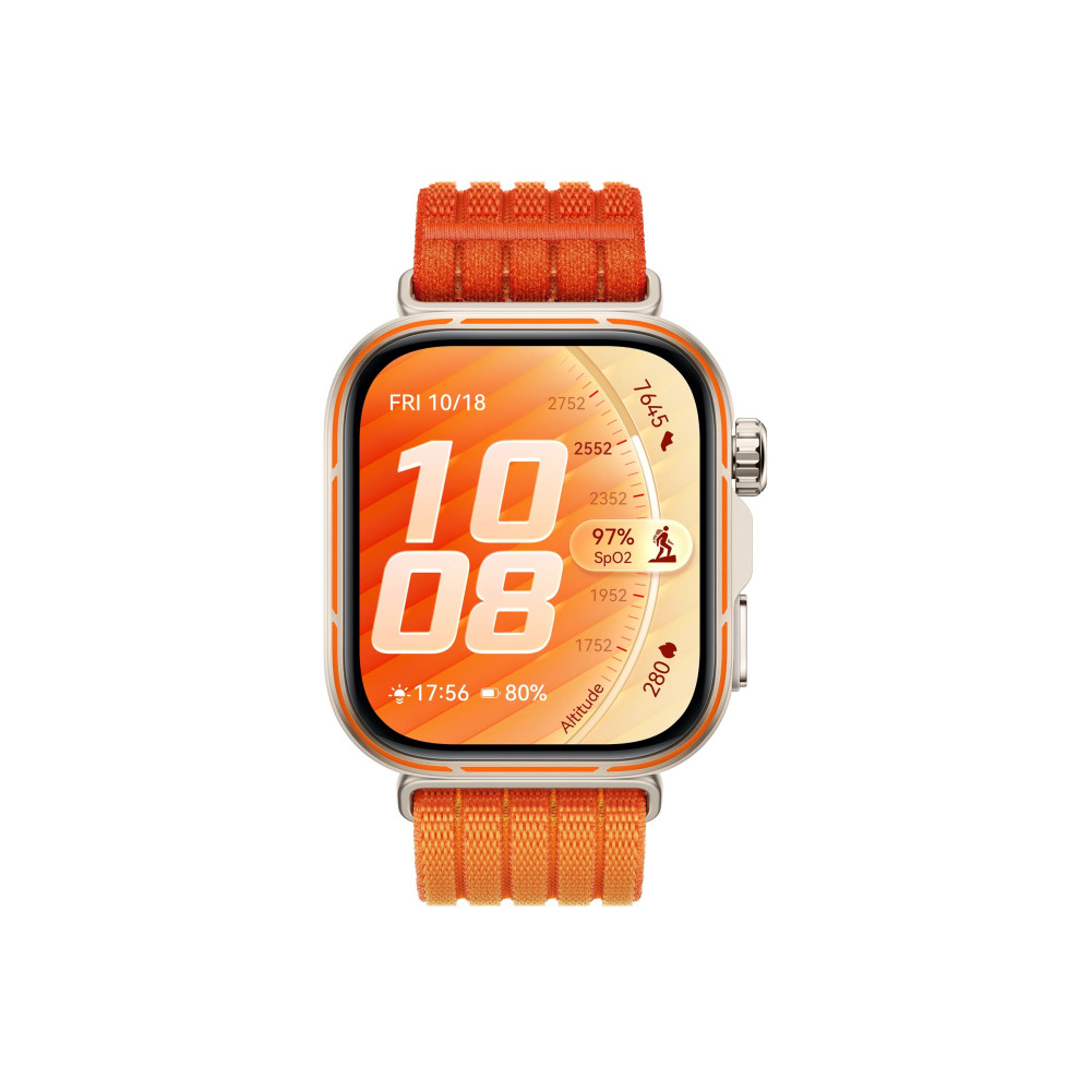 Produktbild för Huawei Watch Fit 5 Pro - aluminiumlegering - smart klocka med rem - orange - orange