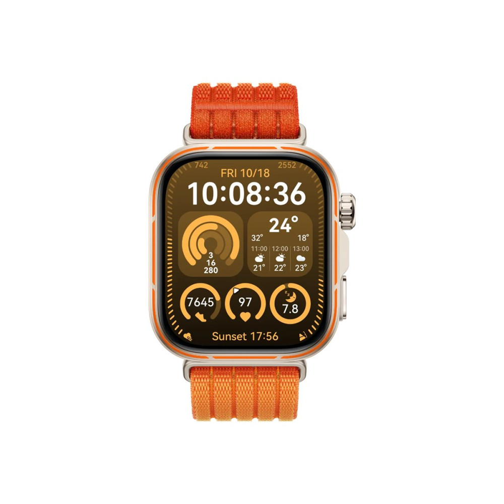 Produktbild för Huawei Watch Fit 5 Pro - aluminiumlegering - smart klocka med rem - orange - orange