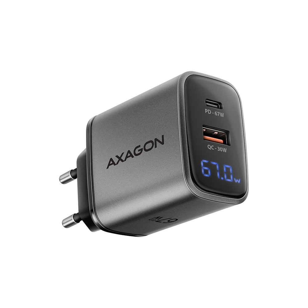 Produktbild för AXAGON strömadapter - USB typ A, USB-C - 67 watt