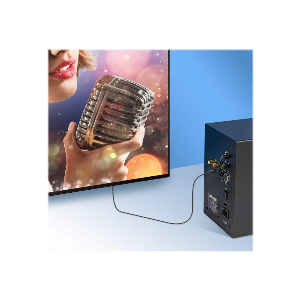 Produktbild för Manhattan Toslink Digital Optical AudioCable, 5m, Male/Male, Toslink S/PDIF, Gold plated contacts, Lifetime Warranty, Polybag - digial audiokabel (optisk) - SPDIF - 5 m