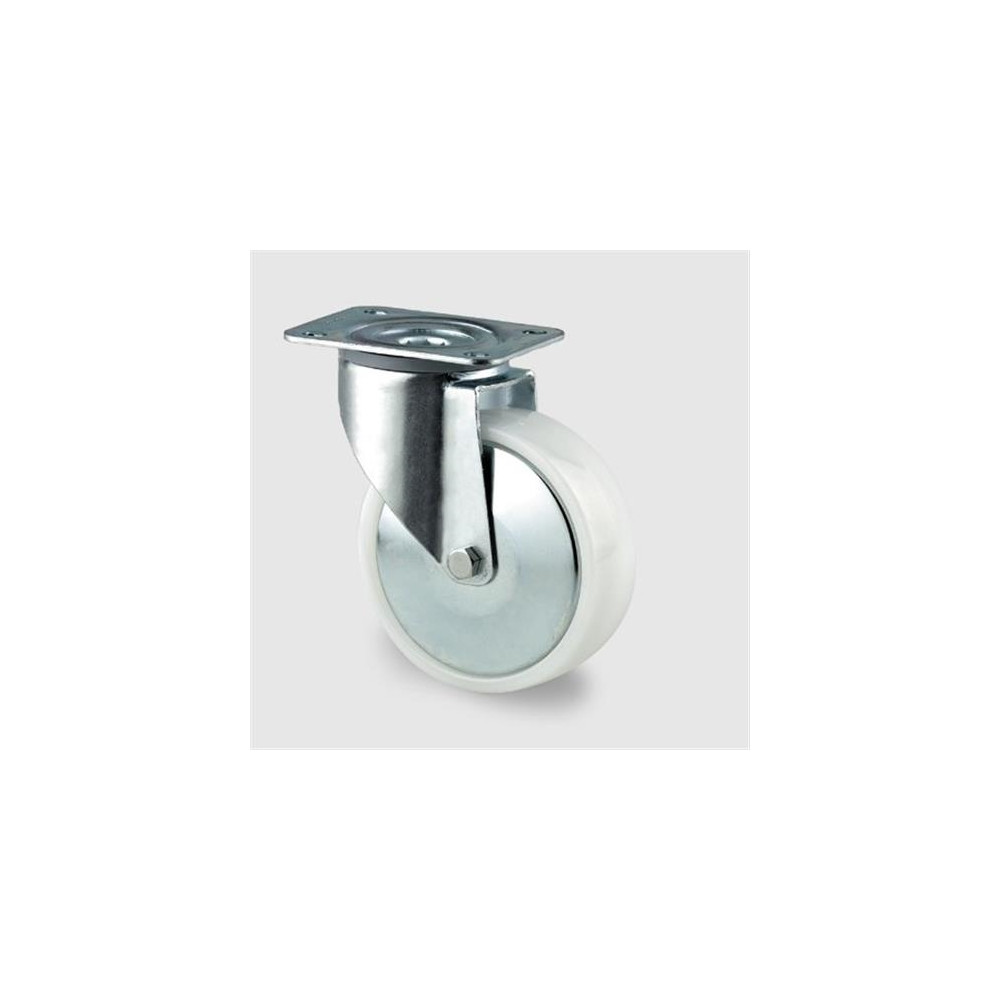 Produktbild för Svängbart hjul polyamid Ø125 mm 275 kg glidlag med platta, b...