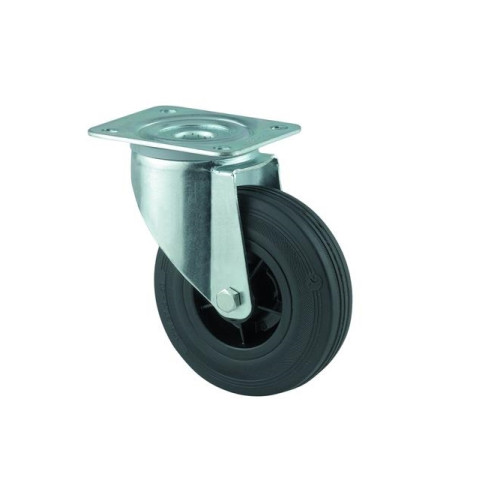 Tente Svängbart hjul svart massivgummi Ø125 mm, 100 kg, kullagerhj...