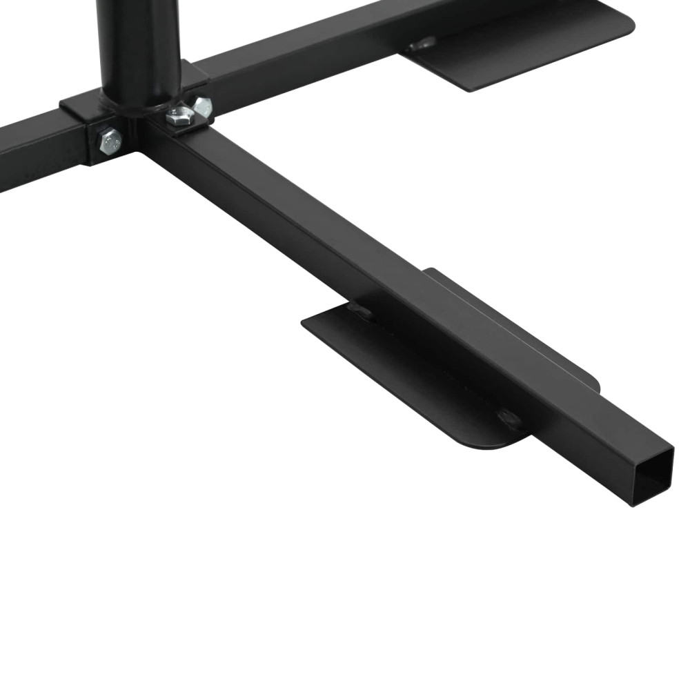 Produktbild för Halv Parasol Basram Svart Stål for 32-38 mm Pole