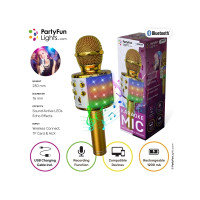 Produktbild för MUSIC Lightning karaoke mic party speaker gold 1200mA electr...