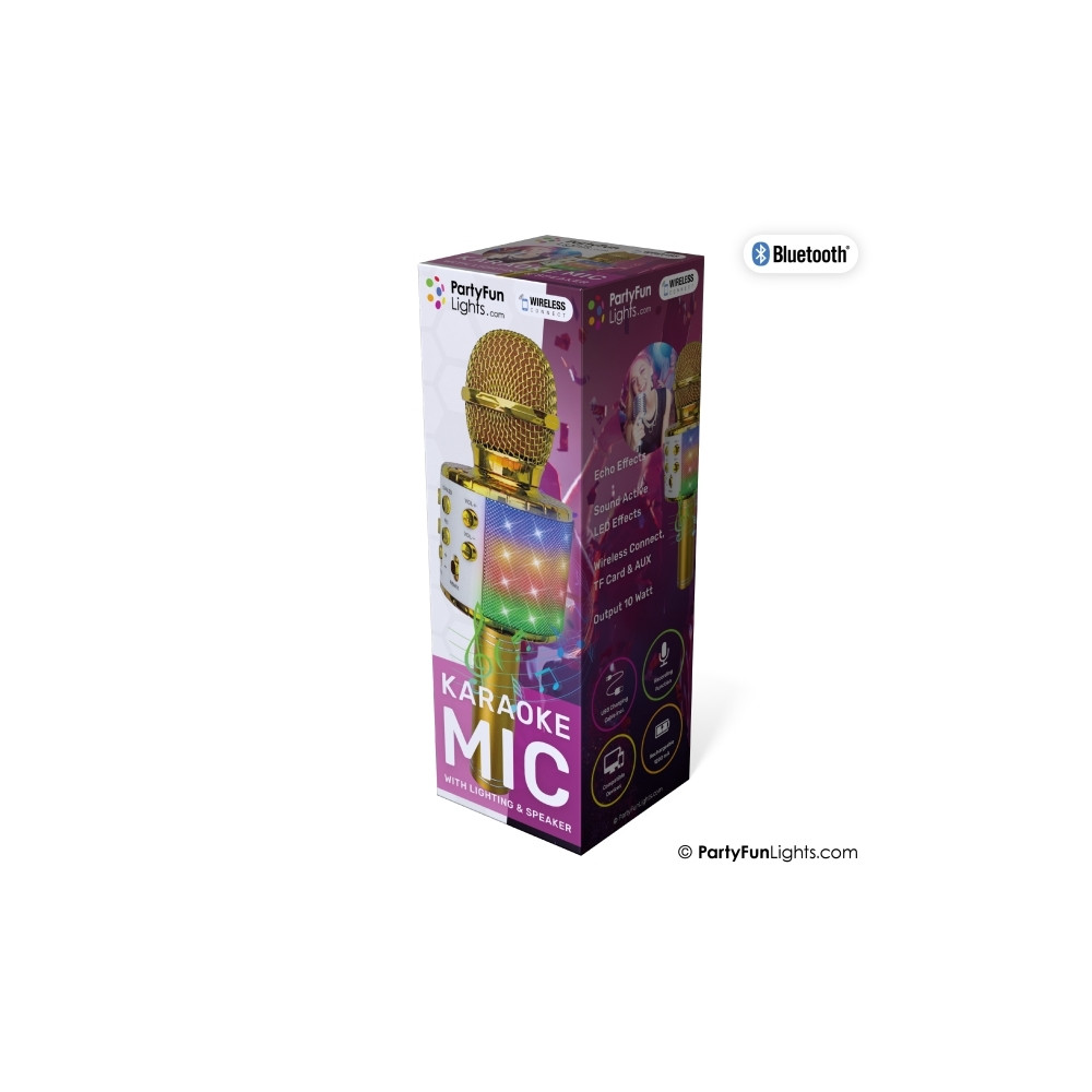 Produktbild för MUSIC Lightning karaoke mic party speaker gold 1200mA electr...