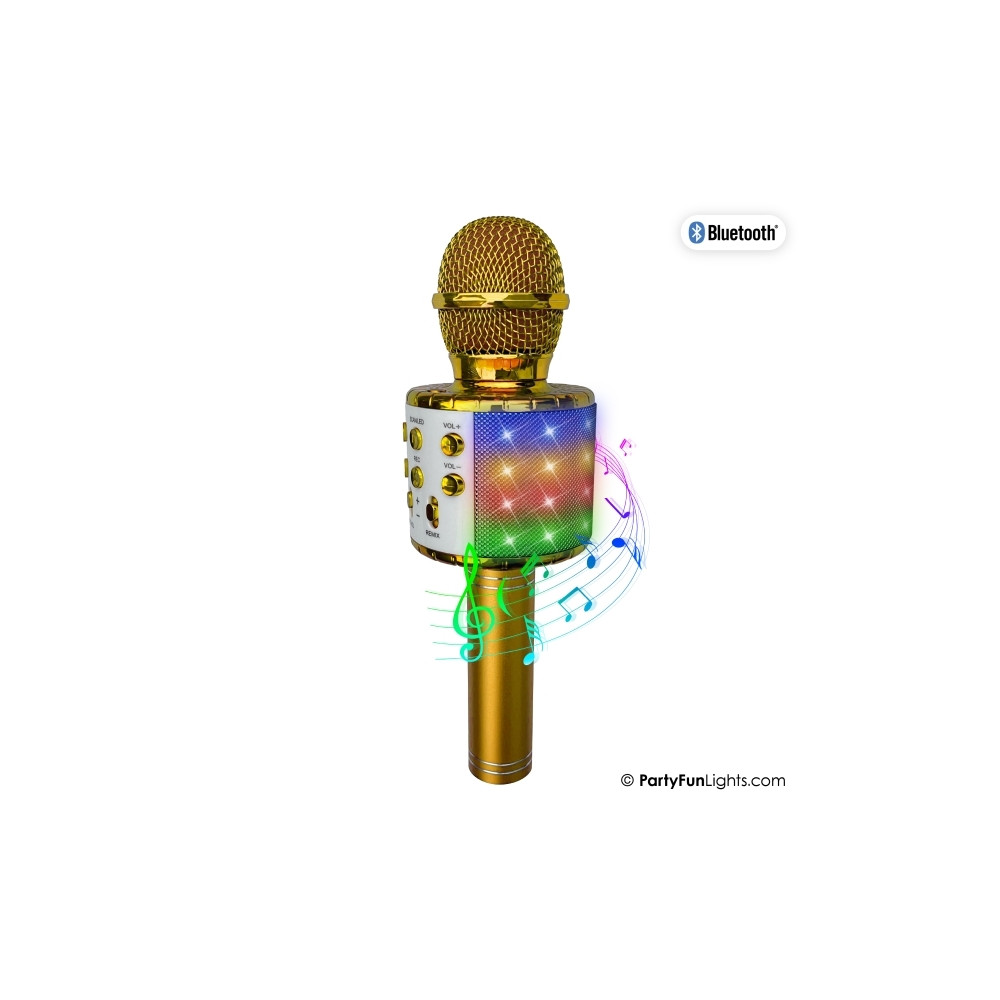 Produktbild för MUSIC Lightning karaoke mic party speaker gold 1200mA electr...