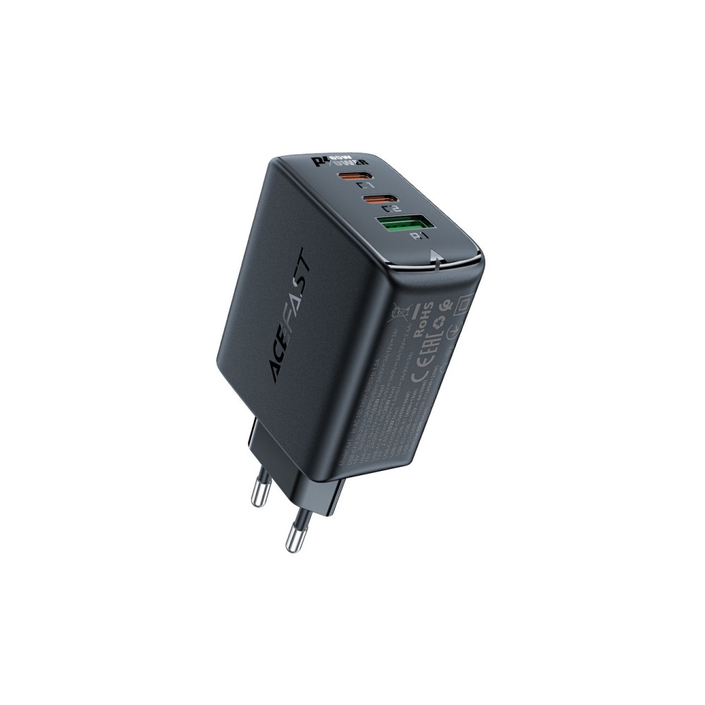 Produktbild för Acefast snabbladdare GaN (2xUSB-C / USB-A) PPS / PD / QC4+ 6...