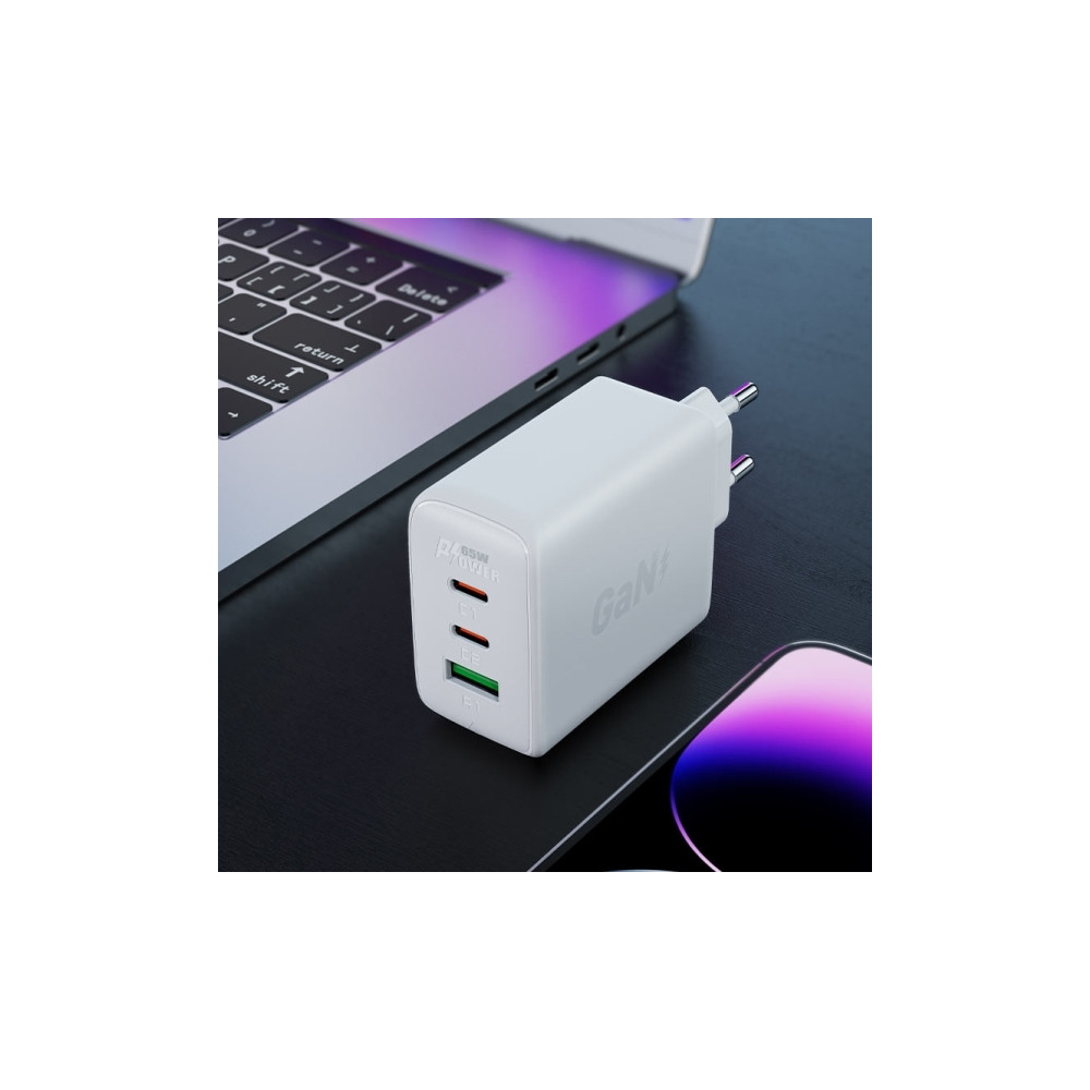 Produktbild för Acefast snabbladdare GaN (2xUSB-C / USB-A) PPS / PD / QC4+ 6...
