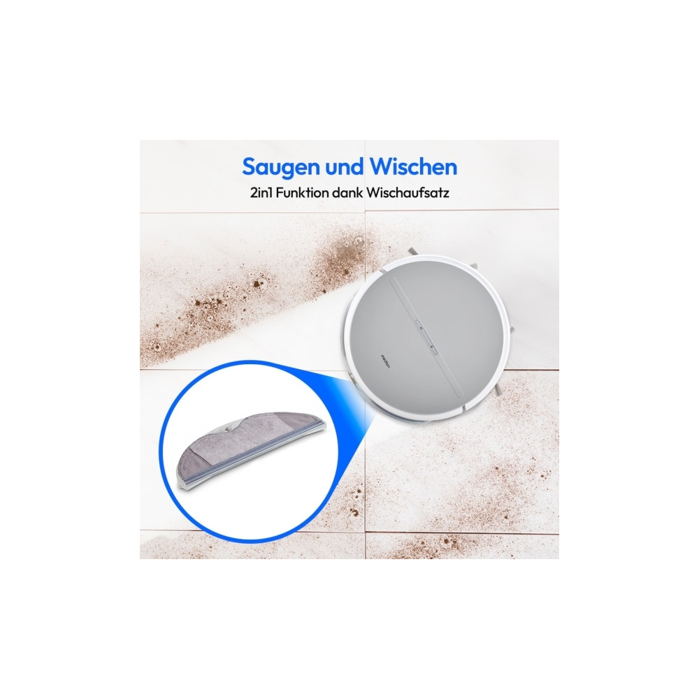 Produktbild för Medion MD18035 E35 SW (vit/grå, robotdammsugare med mopppfun...