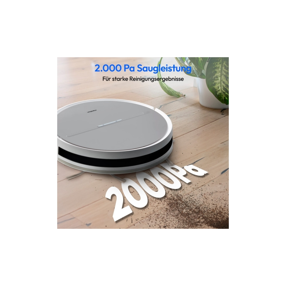 Produktbild för Medion MD18035 E35 SW (vit/grå, robotdammsugare med mopppfun...
