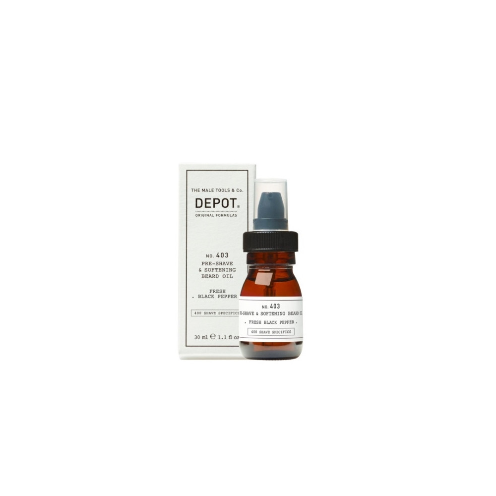 Produktbild för Depot No. 403 Pre-Shave & Softening Beard Oil Fresh Black Pe...