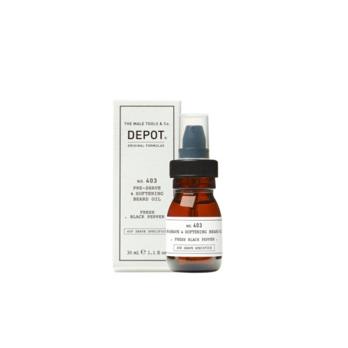 Depot Depot No. 403 Pre-Shave & Softening Beard Oil Fresh Black Pe...
