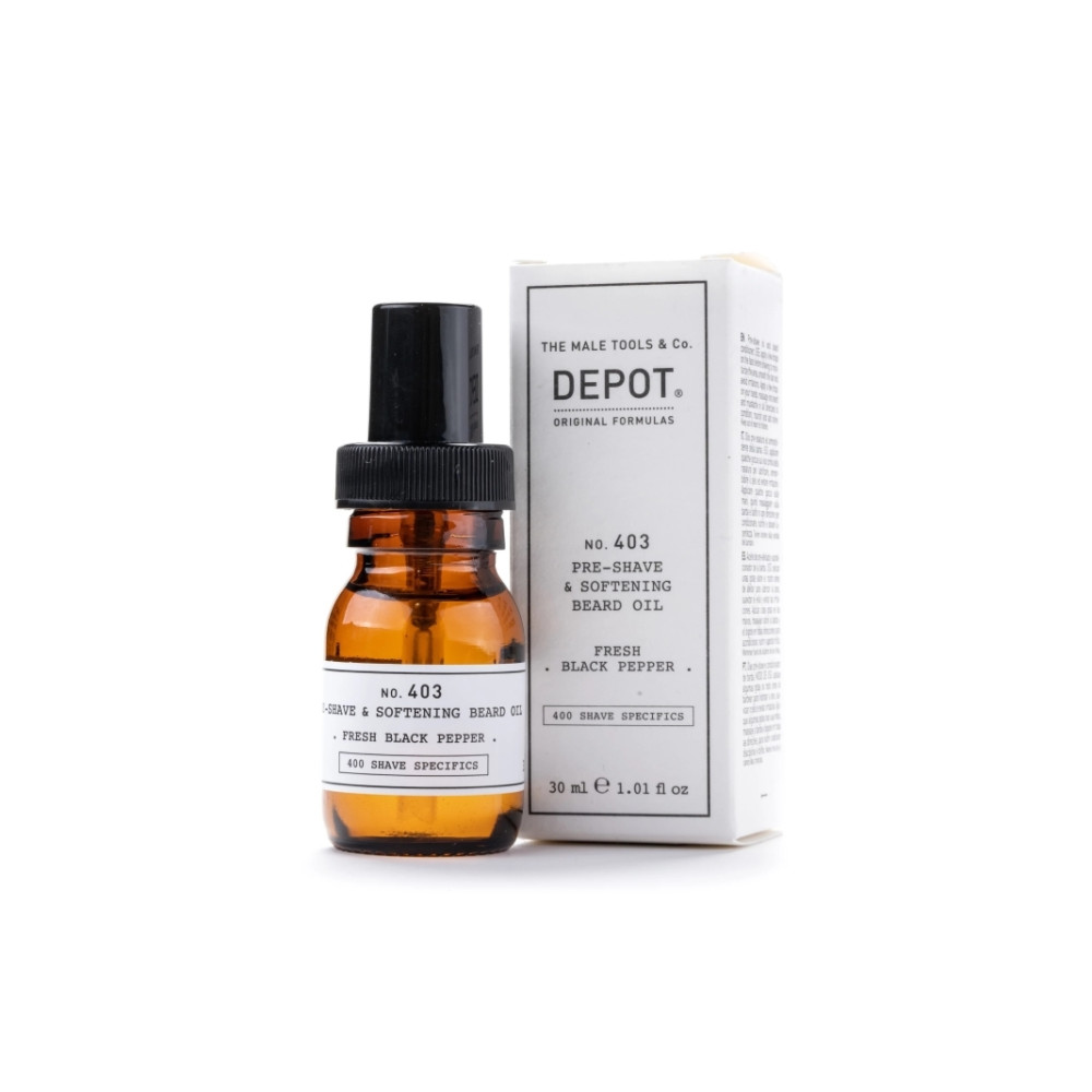 Produktbild för Depot No. 403 Pre-Shave & Softening Beard Oil Fresh Black Pe...