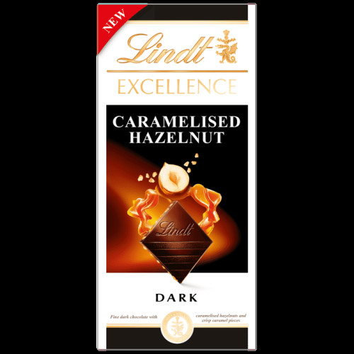 Lindt Exellence Caramelized Hazelnut 100 g (Utgånget datum)