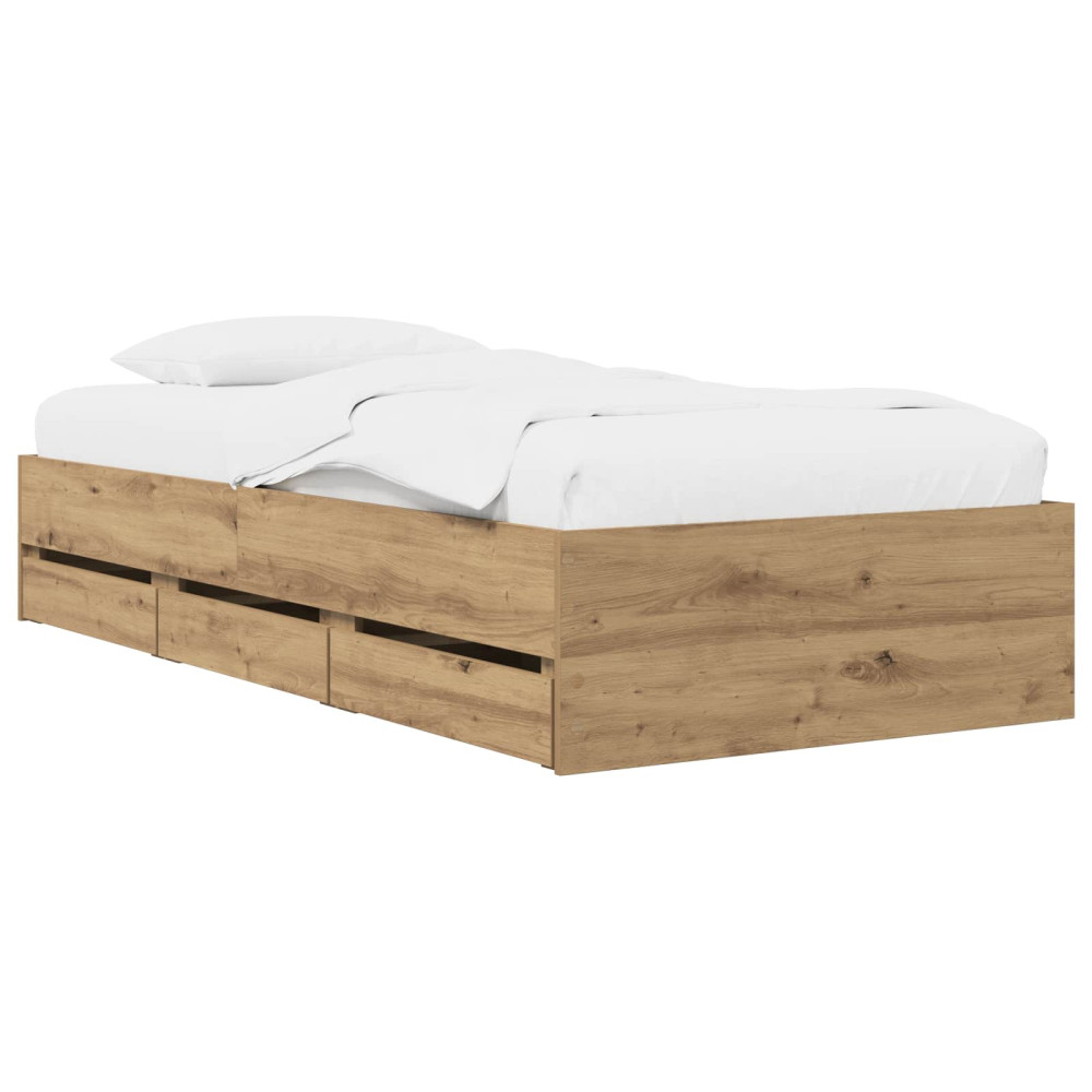 Produktbild för Sängram med förvaring Artisan-ek 80 x 200 cm Konstruerat trä