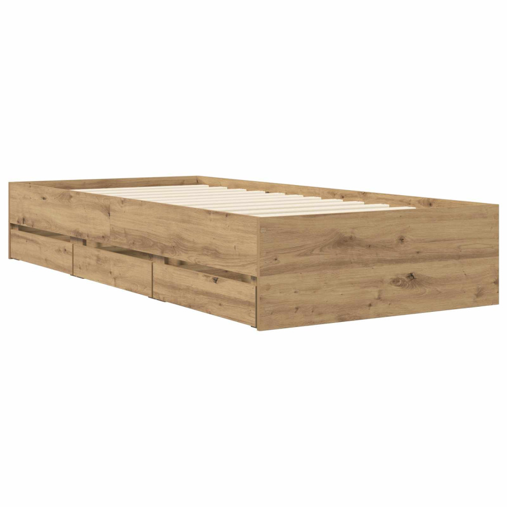 Produktbild för Sängram med förvaring Artisan-ek 80 x 200 cm Konstruerat trä