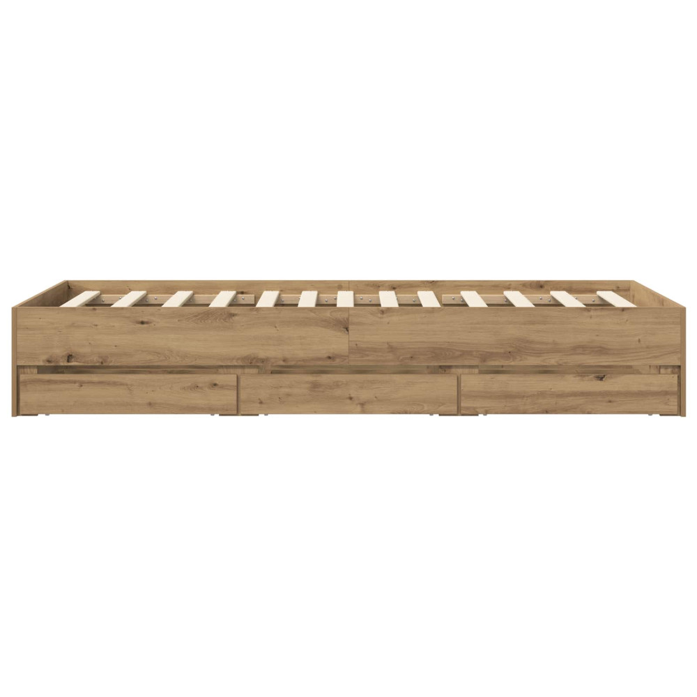 Produktbild för Sängram med förvaring Artisan-ek 80 x 200 cm Konstruerat trä