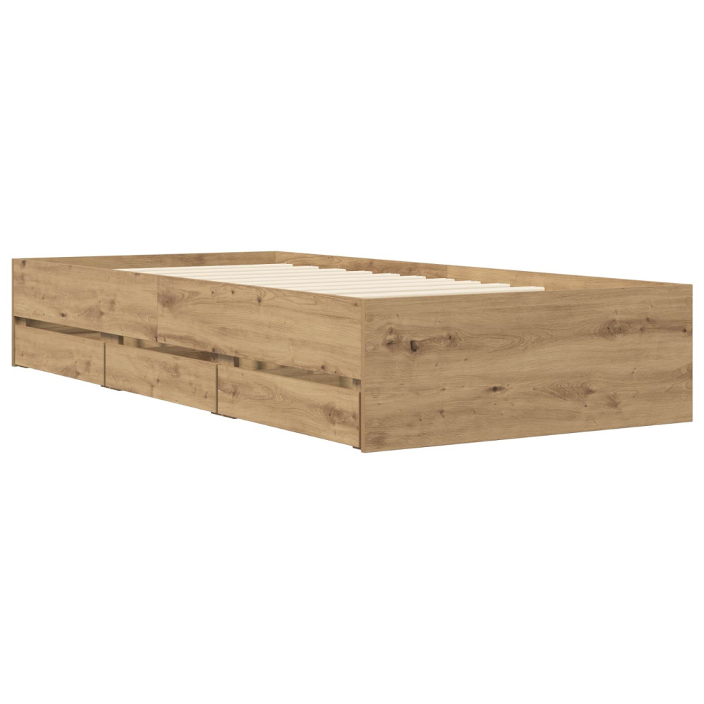 Produktbild för Sängram med förvaring Artisan-ek 80 x 200 cm Konstruerat trä