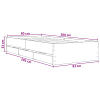Produktbild för Sängram med förvaring Artisan-ek 80 x 200 cm Konstruerat trä