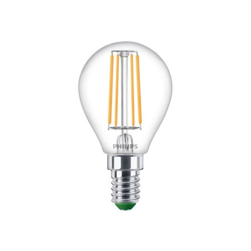 Philips Philips Ultra-Efficient - LED-glödlampa med filament - form: P45 - klar finish - E14 - 1.2 W - varmt vitt ljus - 2700 K