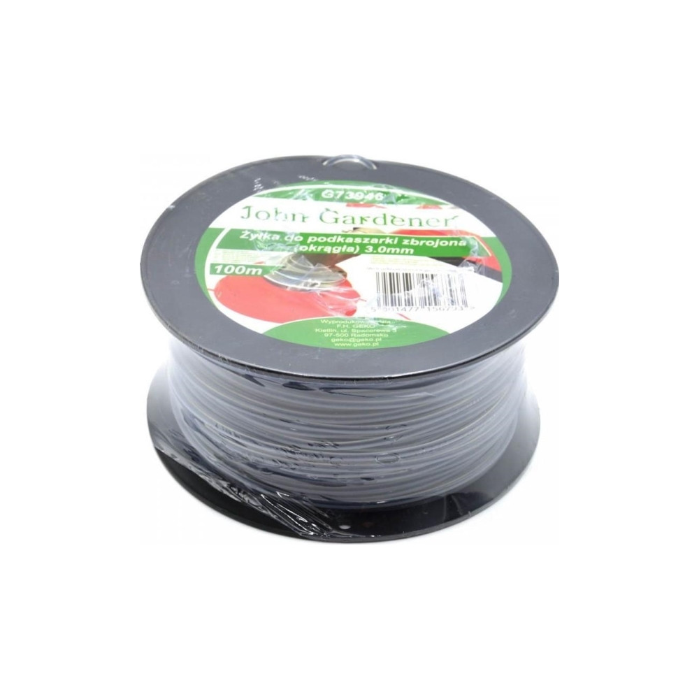 Produktbild för Geko tråd till kantklippare armerad (rund) 3,0 mm x 100 m (1...
