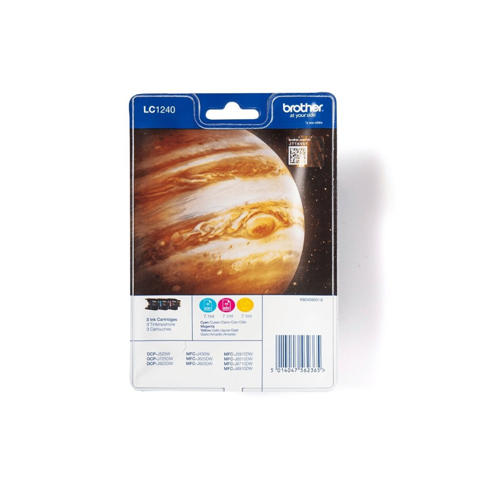 Produktbild för Brother LC1240 - 3-pack - gul, cyan, magenta - original - bläckpatron