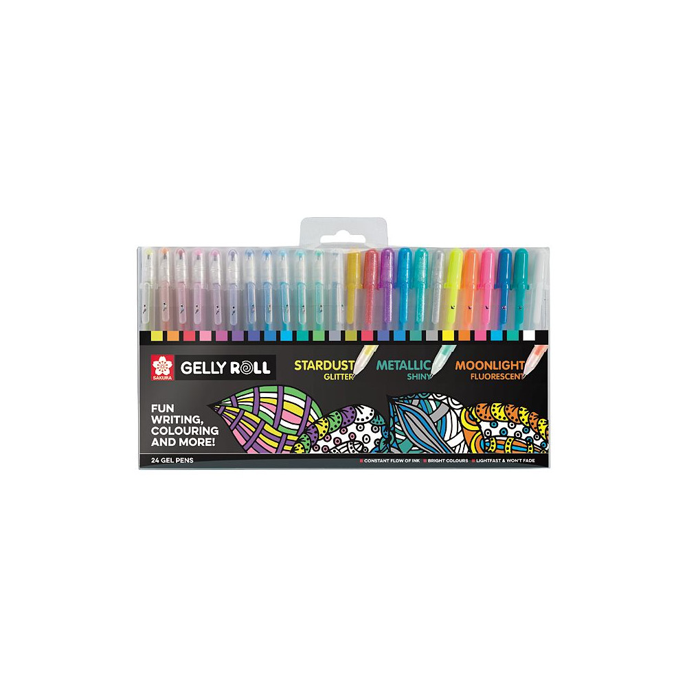 Produktbild för Sakura Gelly Roll mixat pennset 24-pack / Gelly Roll Mixed set 24