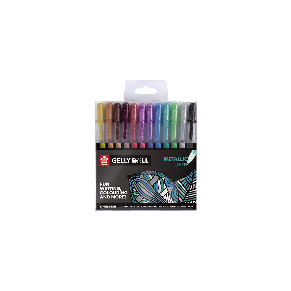 Produktbild för Sakura Metallic gelpennor 12-pack / Metallic Set 12 Gel Pens