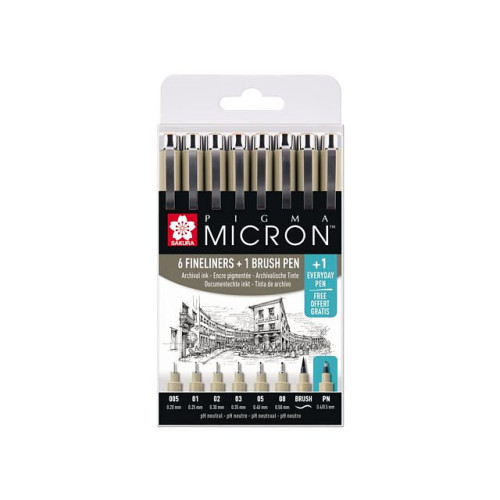 Sakura Sakura  Pigma Micron finelinerset 7 + 1 PN / Pigma Micron Wallet 7 + 1 PN